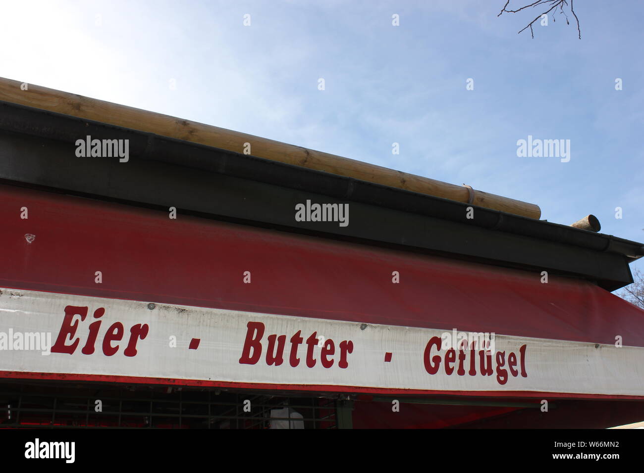 Lettrage vintage Shop.Les aliments de base d'un simple décrochage du marché. Banque D'Images