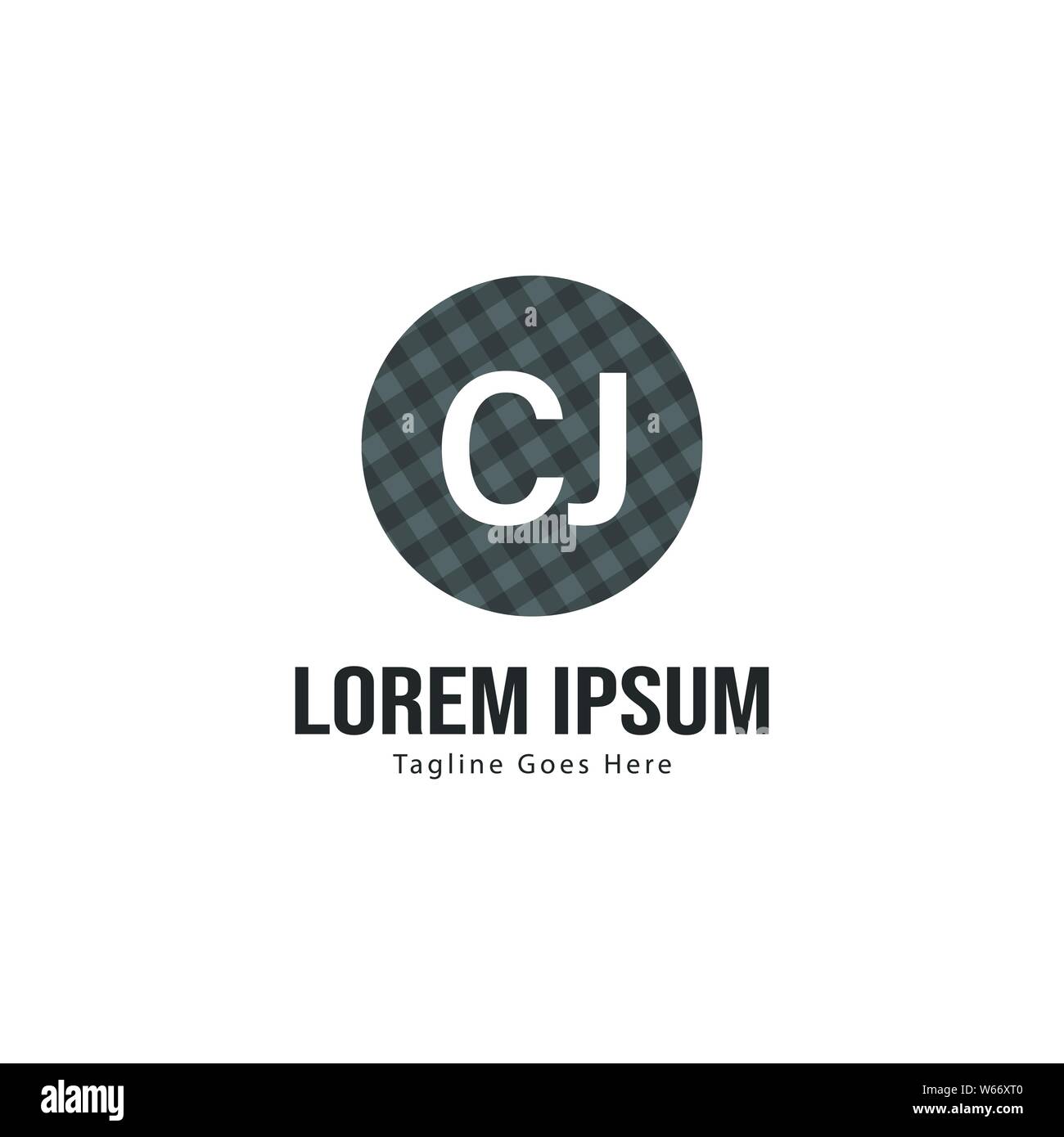 Logo CJ initiale modèle avec cadre moderne. Lettre CJ minimaliste design illustration vectorielle du logo Illustration de Vecteur