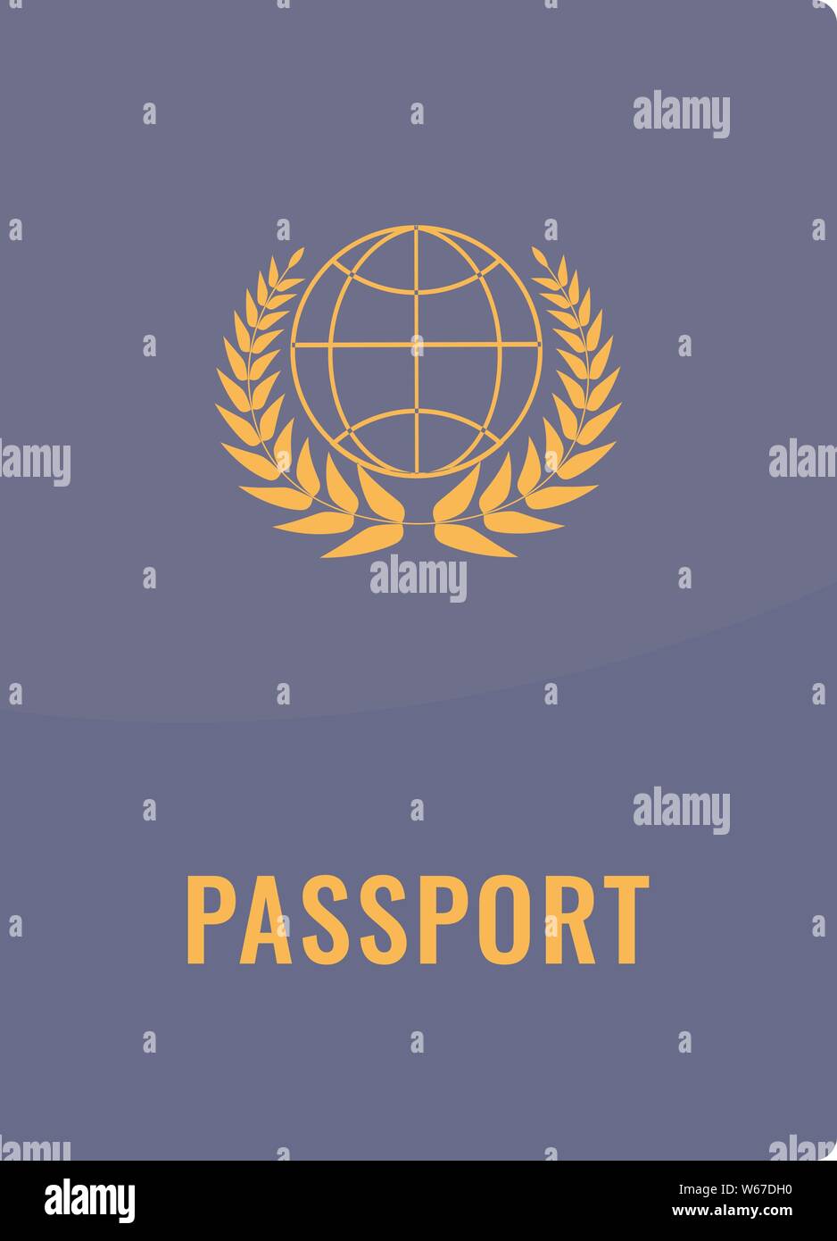 Couverture du passeport vue avant. Et solide couleur plate style pour votre conception. Vector illustration. Illustration de Vecteur