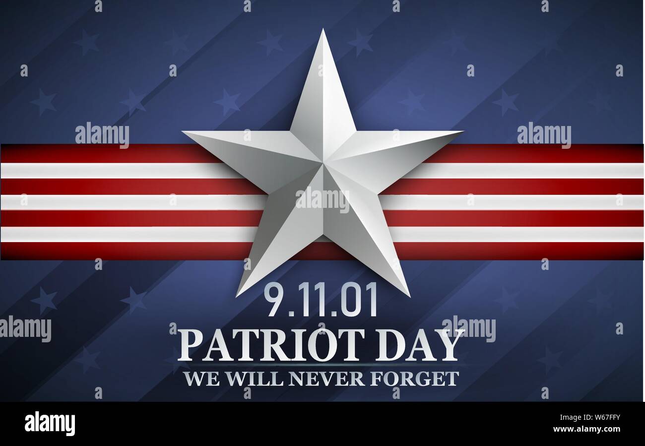 Patriot day. Design pour carte postale, flyer, affiche, bannière. 11 septembre. Nous n'oublierons jamais Illustration de Vecteur