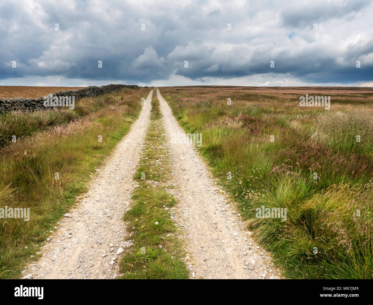 La voie à travers la lande à terre Ramsgill Sype près de la région de Nidderdale North Yorkshire Angleterre Banque D'Images
