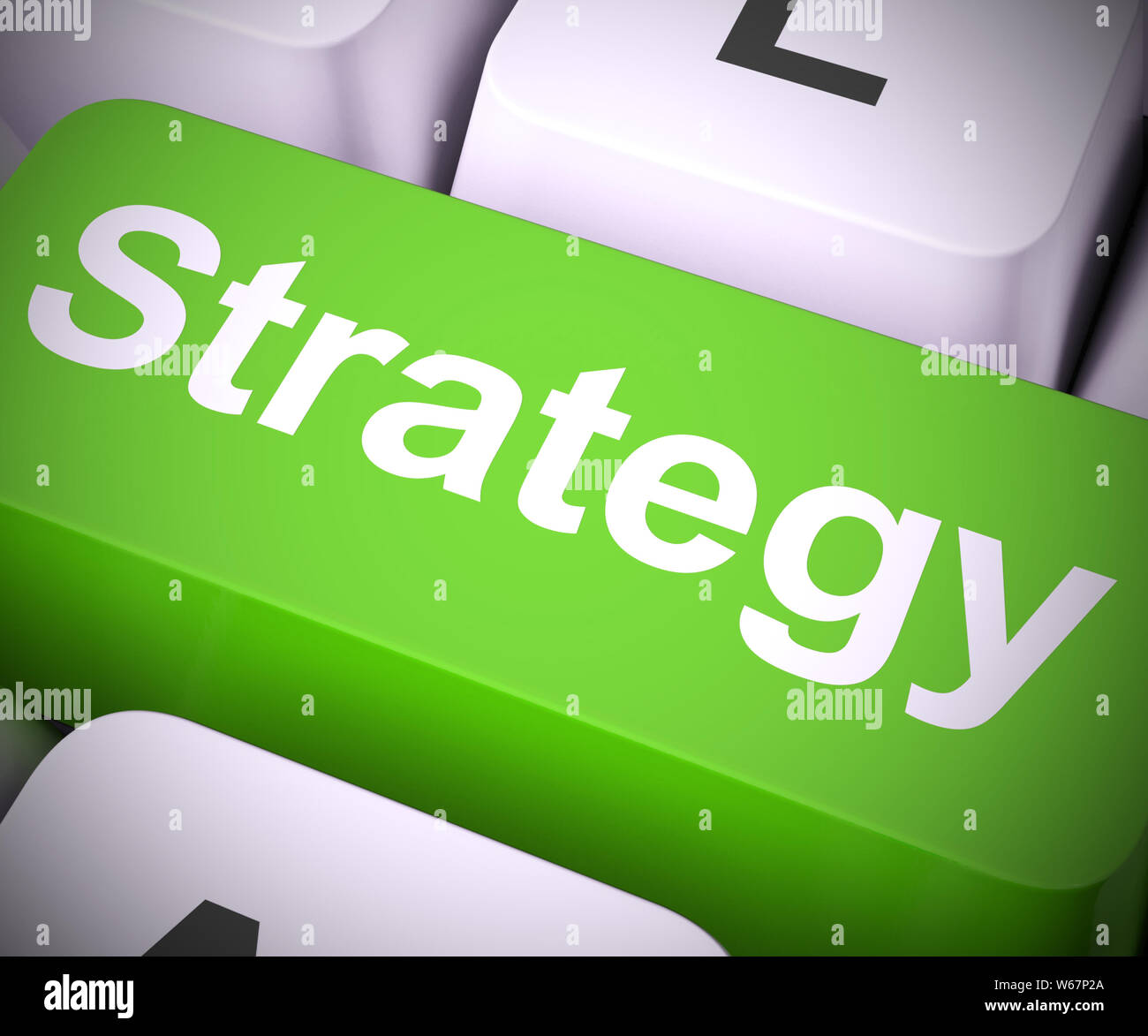 La stratégie de l'entreprise concept icône signifie un plan global de l'opération. Tactique et d'approche pour la prospérité et la réussite - 3d illustration Banque D'Images