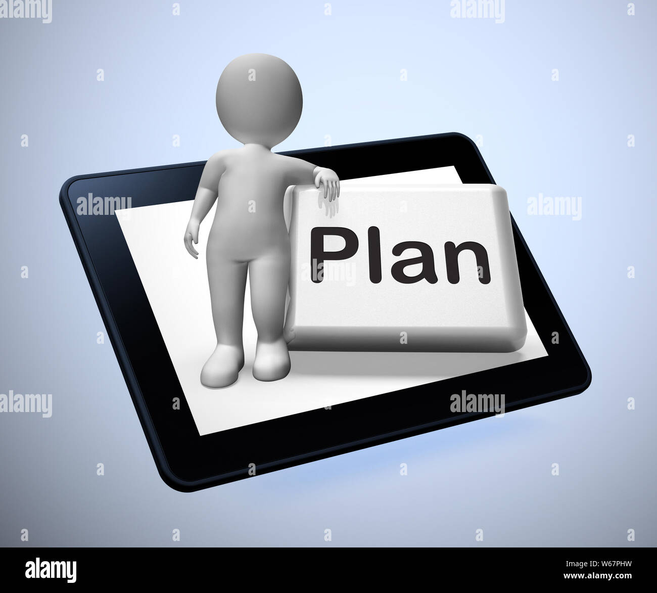 Concept Plan icône signifie que la préparation et l'organisation d'un projet. Plan d'arrangements ou les objectifs stratégiques - 3d illustration Banque D'Images