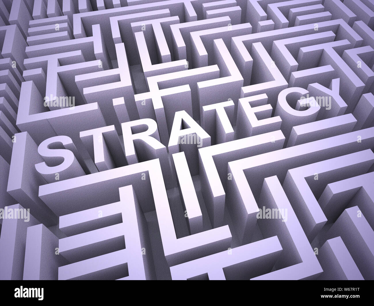 La stratégie de l'entreprise concept icône signifie un plan global de l'opération. Tactique et d'approche pour la prospérité et la réussite - 3d illustration Banque D'Images