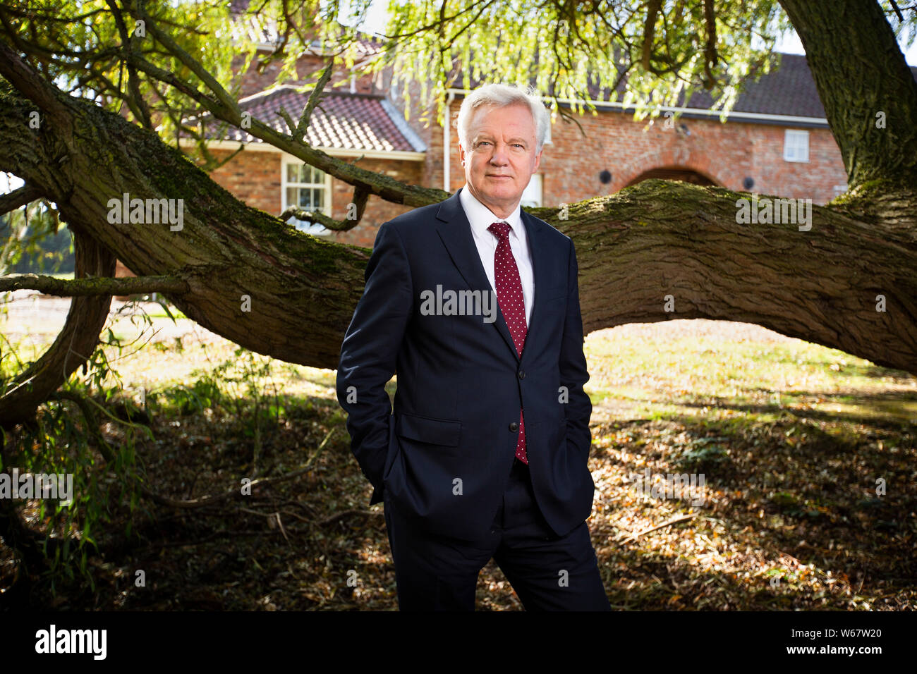 David Davis à son domicile près de Goole, Yorkshire. Banque D'Images