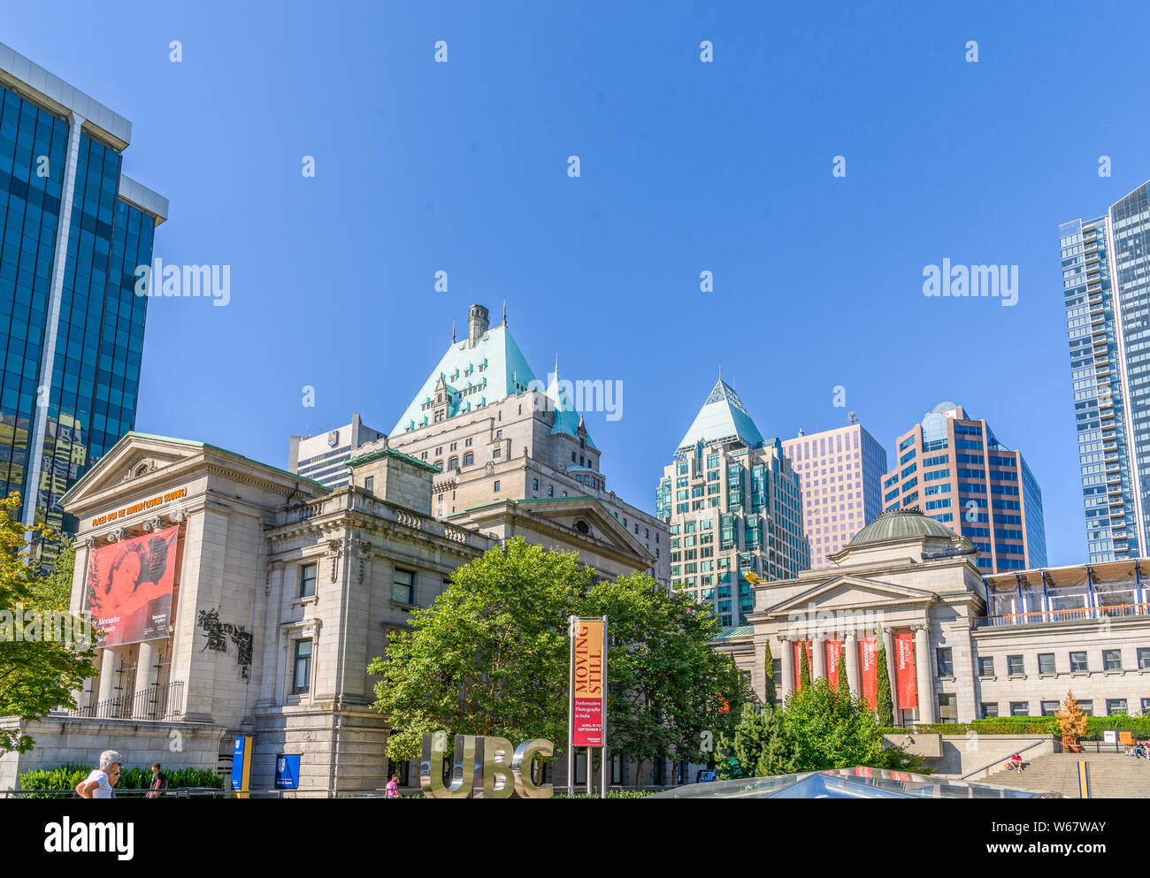 Le centre-ville de UBC Robson Square, Vancouver Art Gallery, Vancouver, British Columbia, Canada Banque D'Images