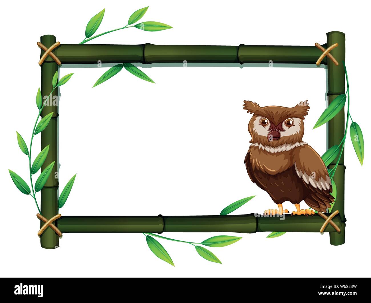 Owl dans une armature en bambou illustration Illustration de Vecteur