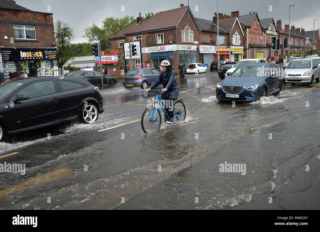 Une Wellington Road à Manchester. Banque D'Images