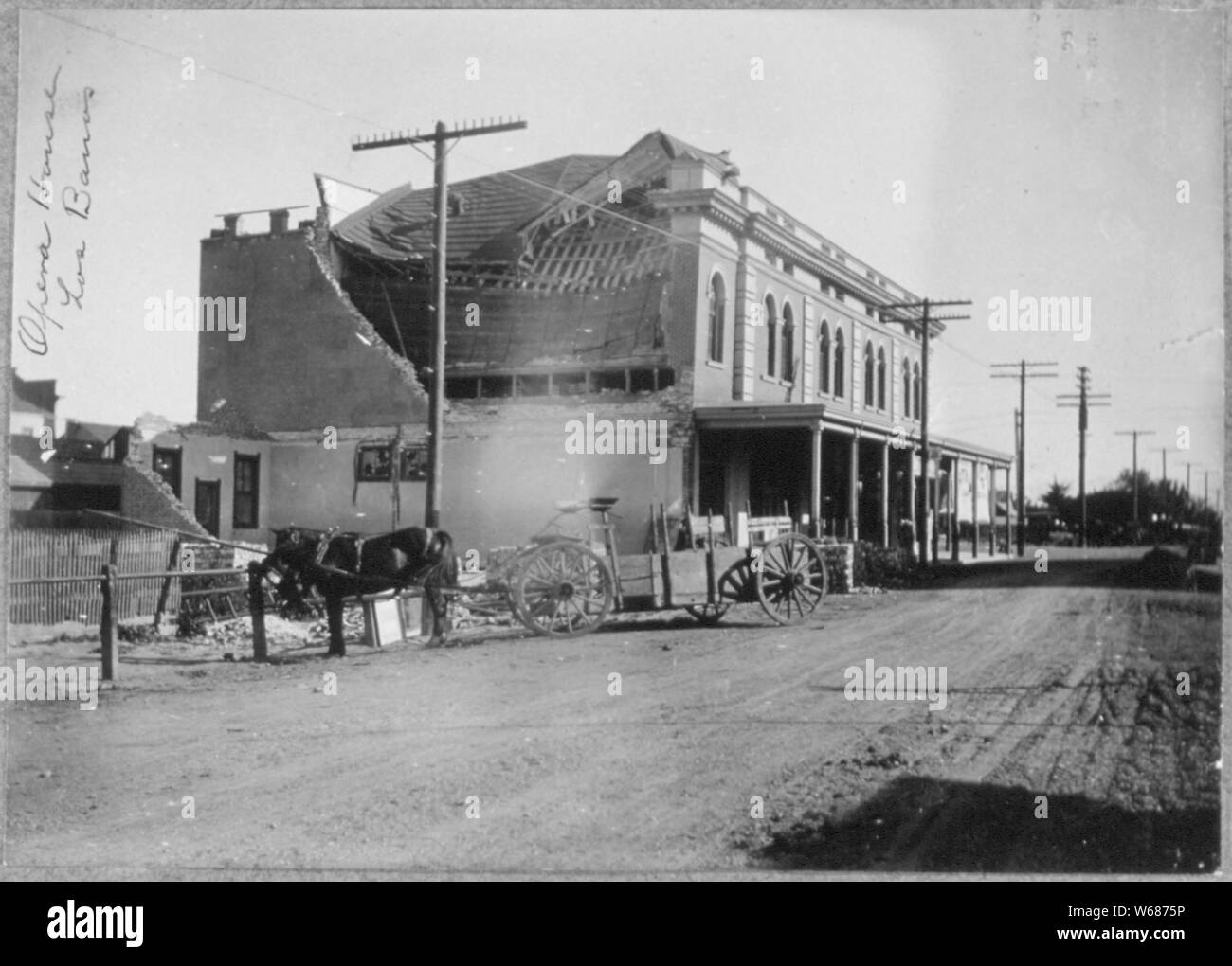 Tremblement de terre de San Francisco de 1906 : Opera House. Los Banos, en Californie Banque D'Images