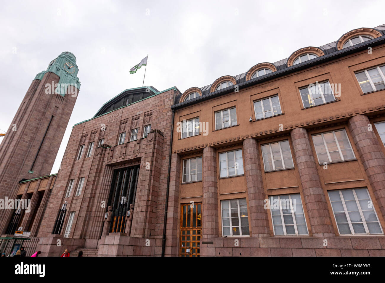 La gare centrale d'Helsinki, par Eliel Saarinen, avec un pur romantique national design, Helsinki, Finlande Banque D'Images
