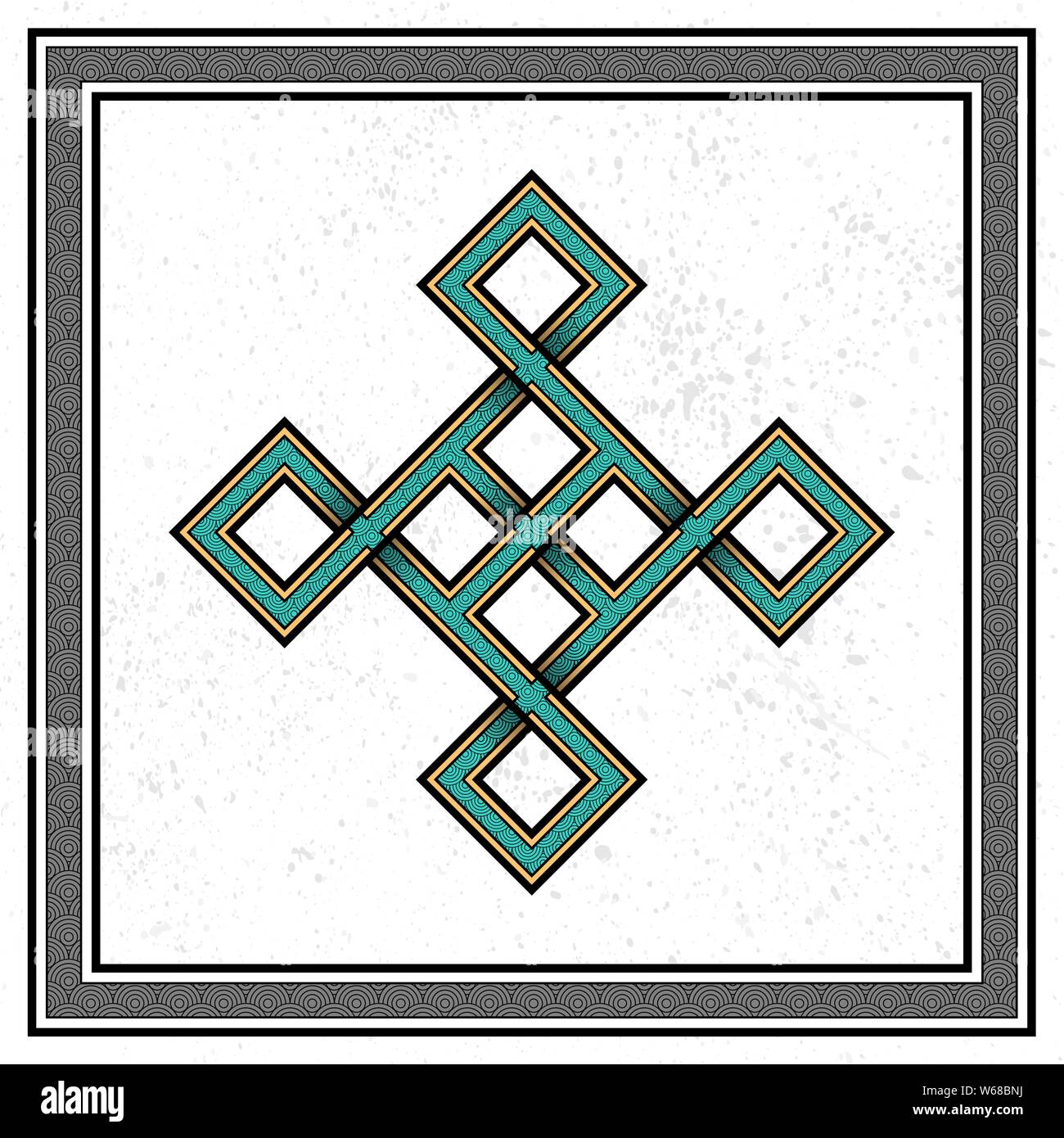 Celtic square figure isolé sur whitte grunge background Illustration de Vecteur