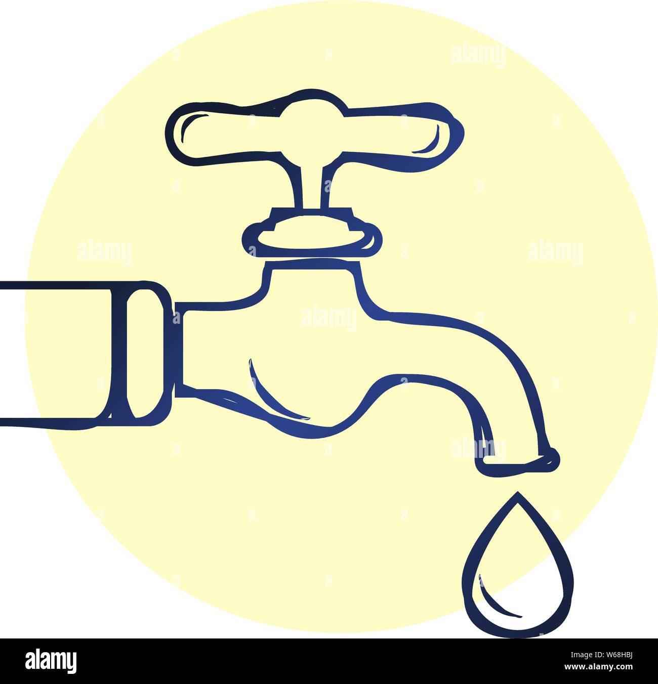 Crise de l'eau - Robinets à sec - Icône comme fichier EPS 10 Illustration de Vecteur