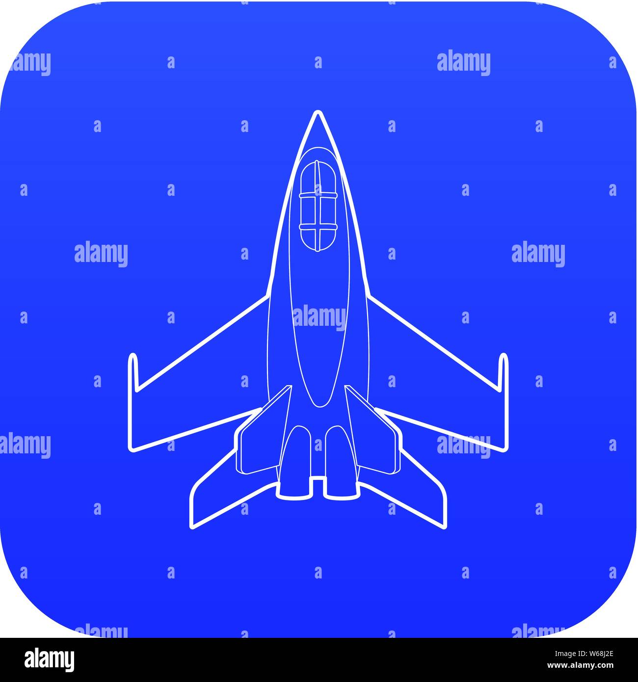 Icône vecteur bleu jet militaire Illustration de Vecteur