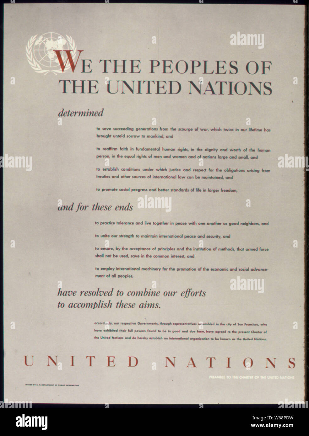 Charte des nations unies Banque de photographies et d’images à haute ...
