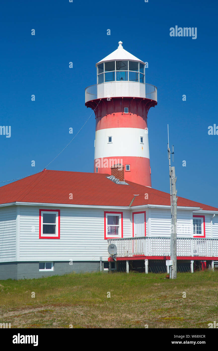 Phare du Cap, Cape Pine Pin Lieu historique national, Terre-Neuve et Labrador, Canada Banque D'Images