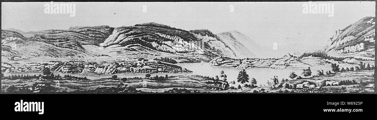 West Point, sur l'Hudson, New York, ca. 1780 ; notes générales : Aquarelle Banque D'Images