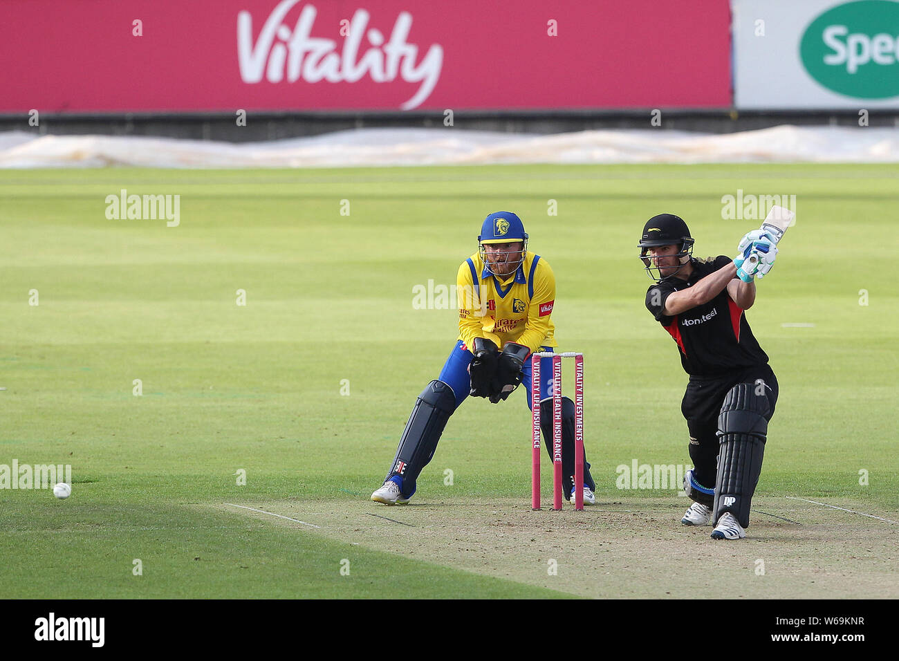 CHESTER LE STREET, Angleterre 31 juillet Colin Ackermann de Leicester Foxes batting au cours de l'épanouissement T20 Blast correspondance entre club de cricket du comté de Durham et de Leicester à renards Unis Riverside, Chester le Street le mercredi 31 juillet 2019. (Crédit : Mark Fletcher | MI News) Credit : MI News & Sport /Alamy Live News Banque D'Images