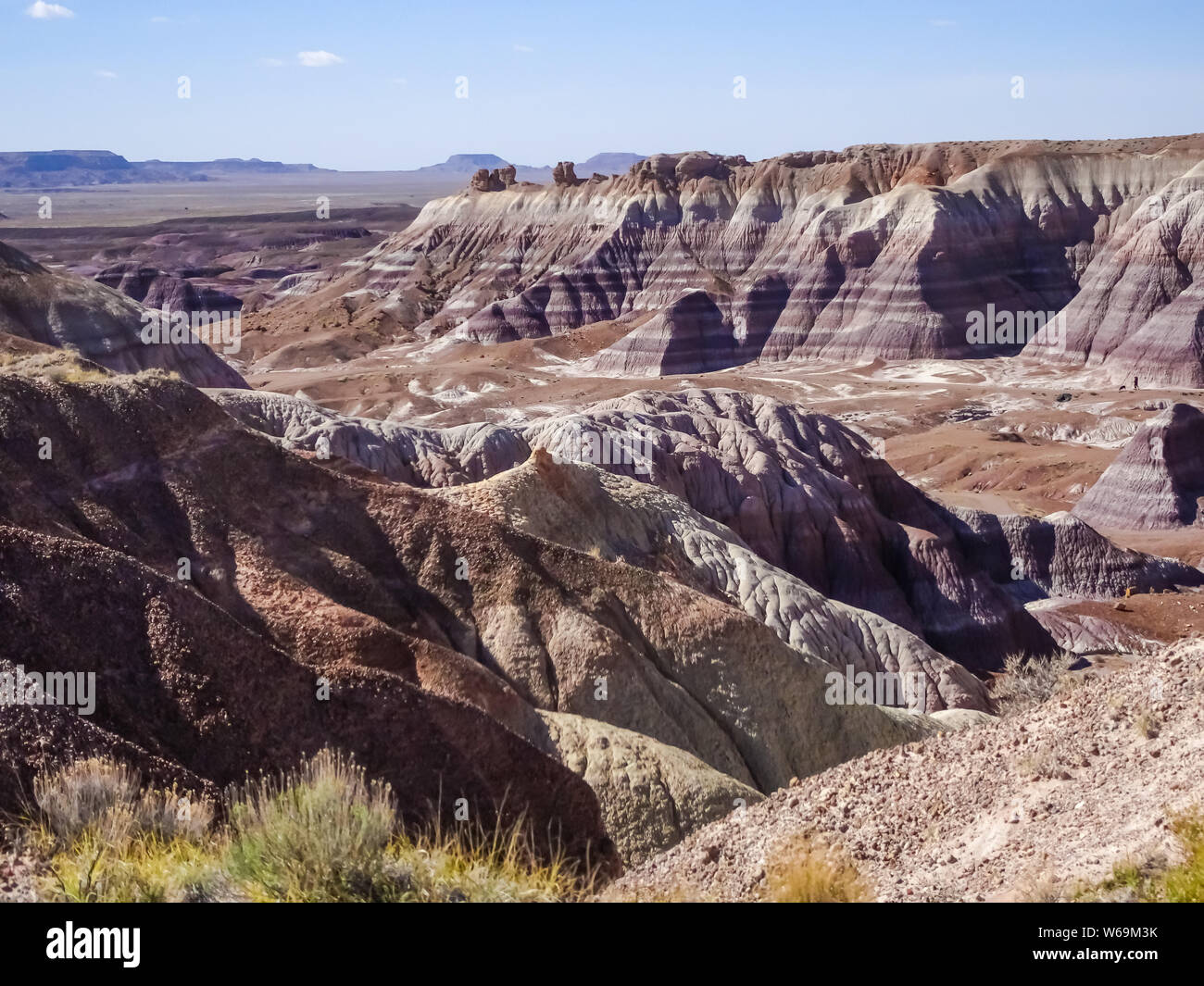 3,5 km Blue Mesa Drive dans le Parc National de la Forêt Pétrifiée sur la route 66 en Arizona Banque D'Images