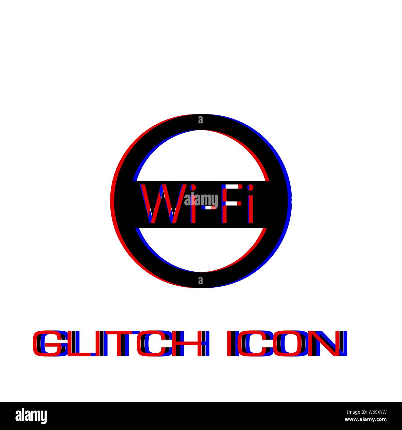 L'icône Wifi télévision. Pictogramme - Simple effet glitch. Symbole d'illustration vectorielle Illustration de Vecteur