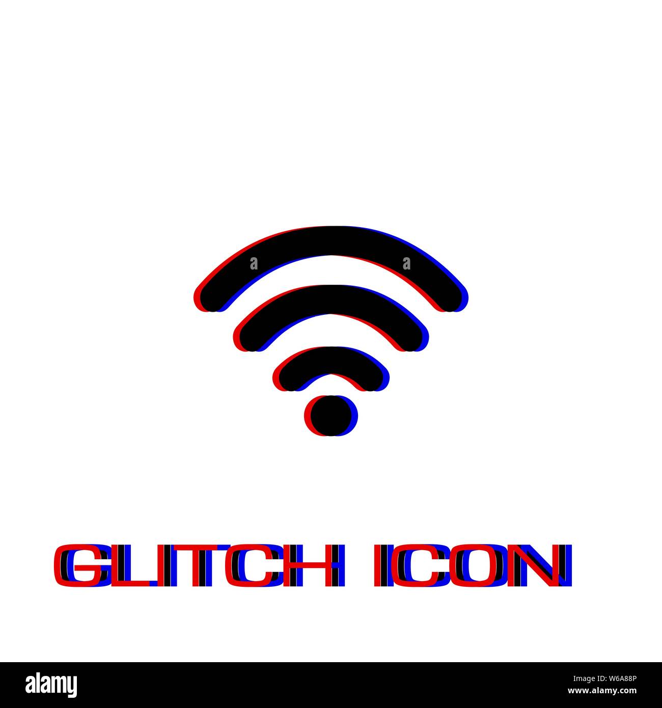 L'icône Wi-Fi télévision. Pictogramme - Simple effet glitch. Symbole d'illustration vectorielle Illustration de Vecteur