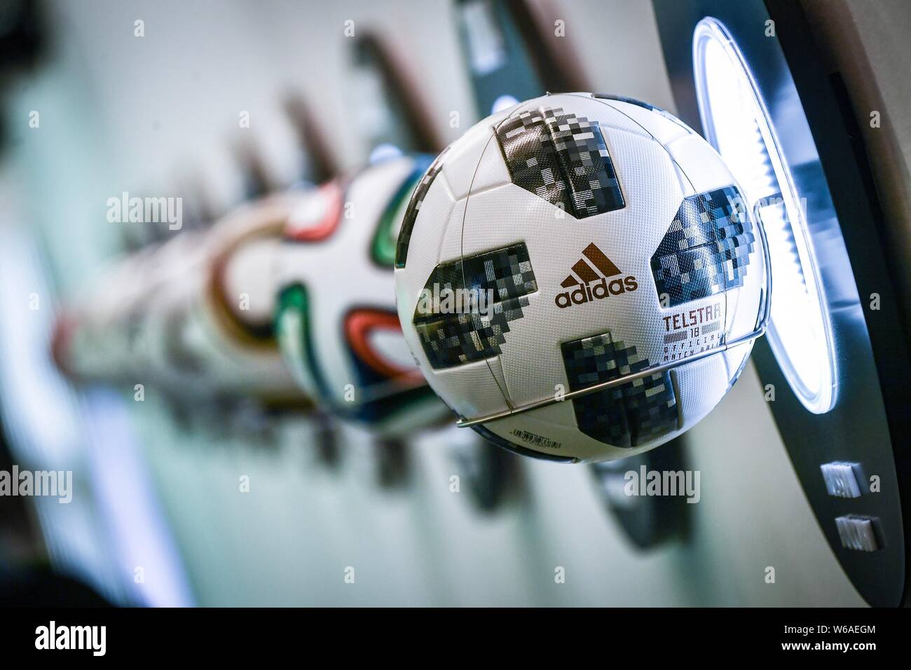 Vue de l'intérieur de la Coupe du Monde de la musée du football présenté par Hyundai au cours de la Coupe du Monde FIFA 2018 à Moscou, Russie, 15 juin 2018. La Coupe du Monde Banque D'Images