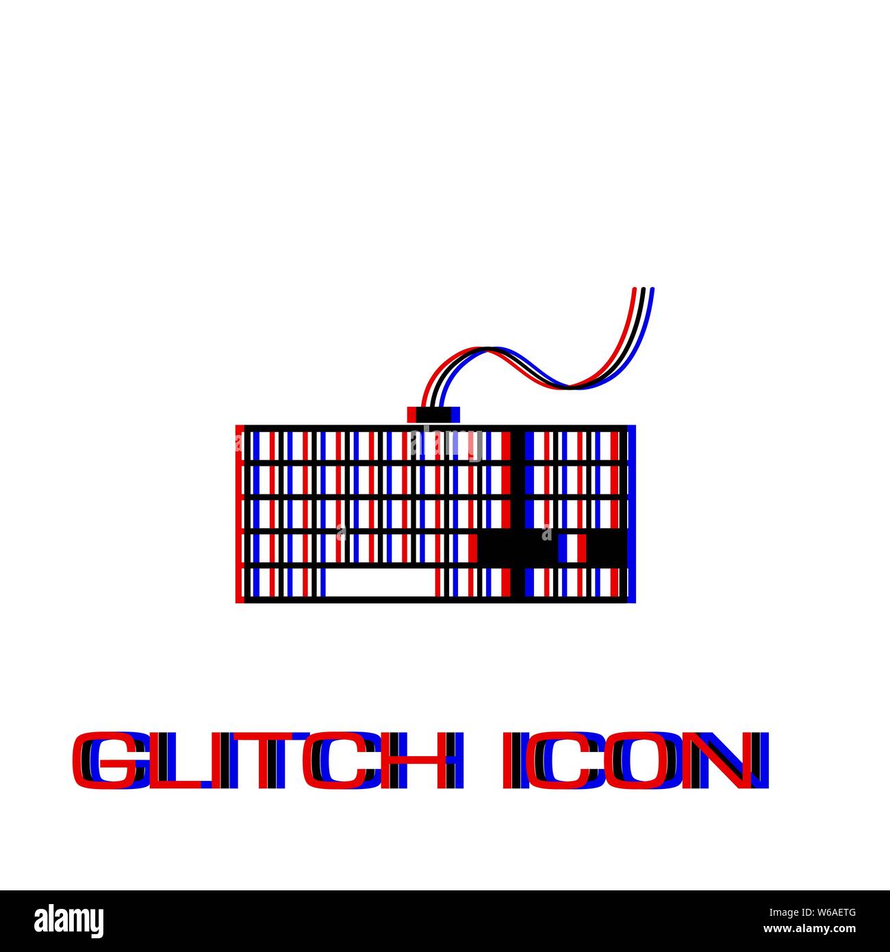 L'icône du clavier à plat. Pictogramme - Simple effet glitch. Symbole d'illustration vectorielle Illustration de Vecteur