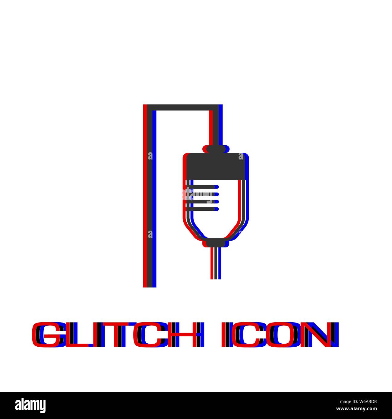 L'icône compte-goutte à plat. Pictogramme - Simple effet glitch. Symbole d'illustration vectorielle Illustration de Vecteur