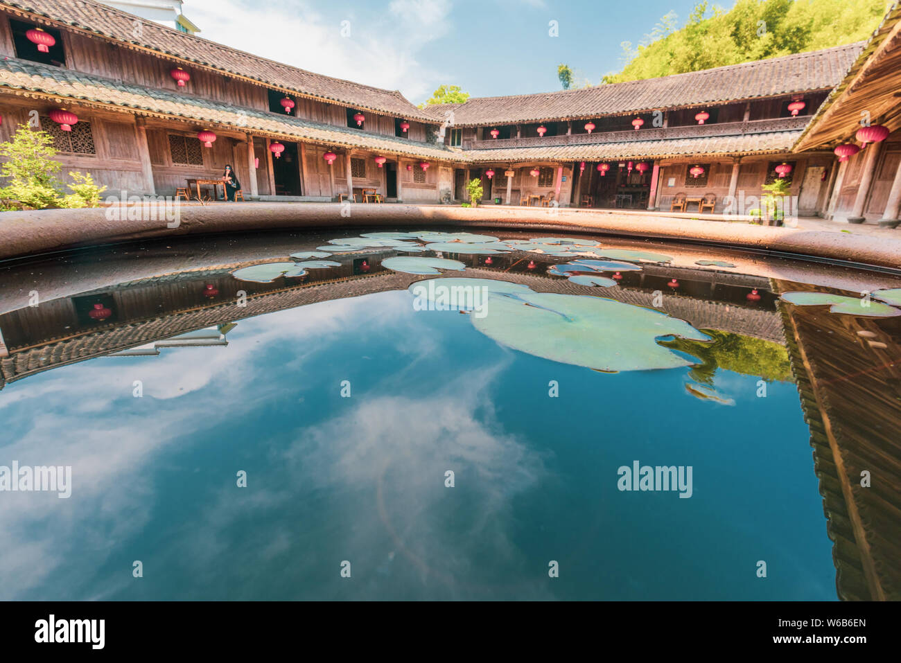 Paysage de l'Dingbutou de Cangnan, village près de la ville de Wenzhou, Zhejiang Province de Chine orientale, le 29 mai 2018. Dingbutou, village à 23 kilomètres Banque D'Images