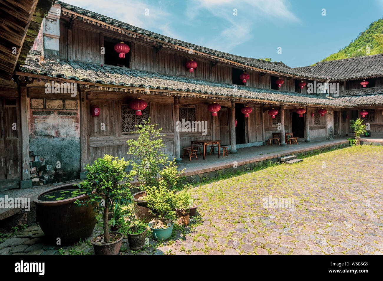 Paysage de l'Dingbutou de Cangnan, village près de la ville de Wenzhou, Zhejiang Province de Chine orientale, le 29 mai 2018. Dingbutou, village à 23 kilomètres Banque D'Images
