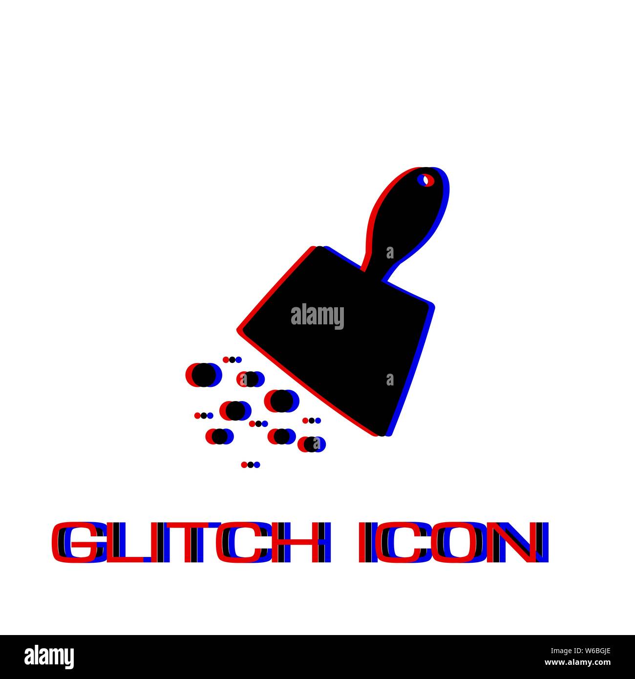 Avec l'icône poubelle Scoop télévision. Pictogramme - Simple effet glitch. Symbole d'illustration vectorielle Illustration de Vecteur