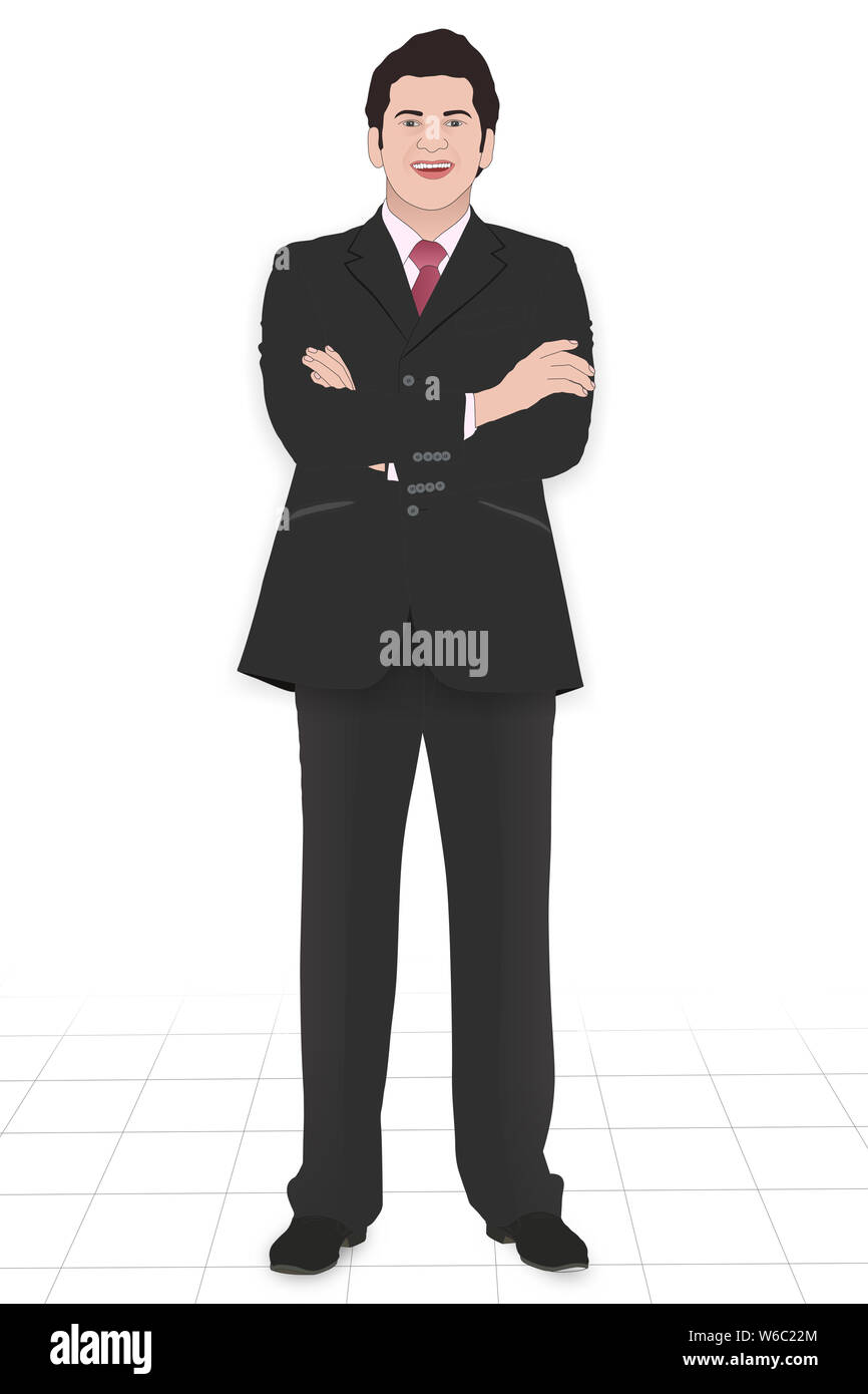 Businessman standing with his arms crossed Banque D'Images