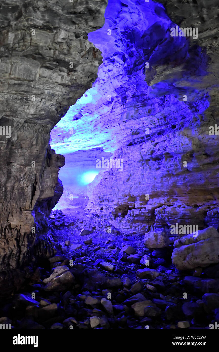 Paysage de la Shuanghe grotte karstique, la plus longue grotte d'Asie, dans la ville de Wenquan, comté de Suiyang, Zunyi city, au sud-ouest de la province du Guizhou, en Chine, 11 Ma Banque D'Images