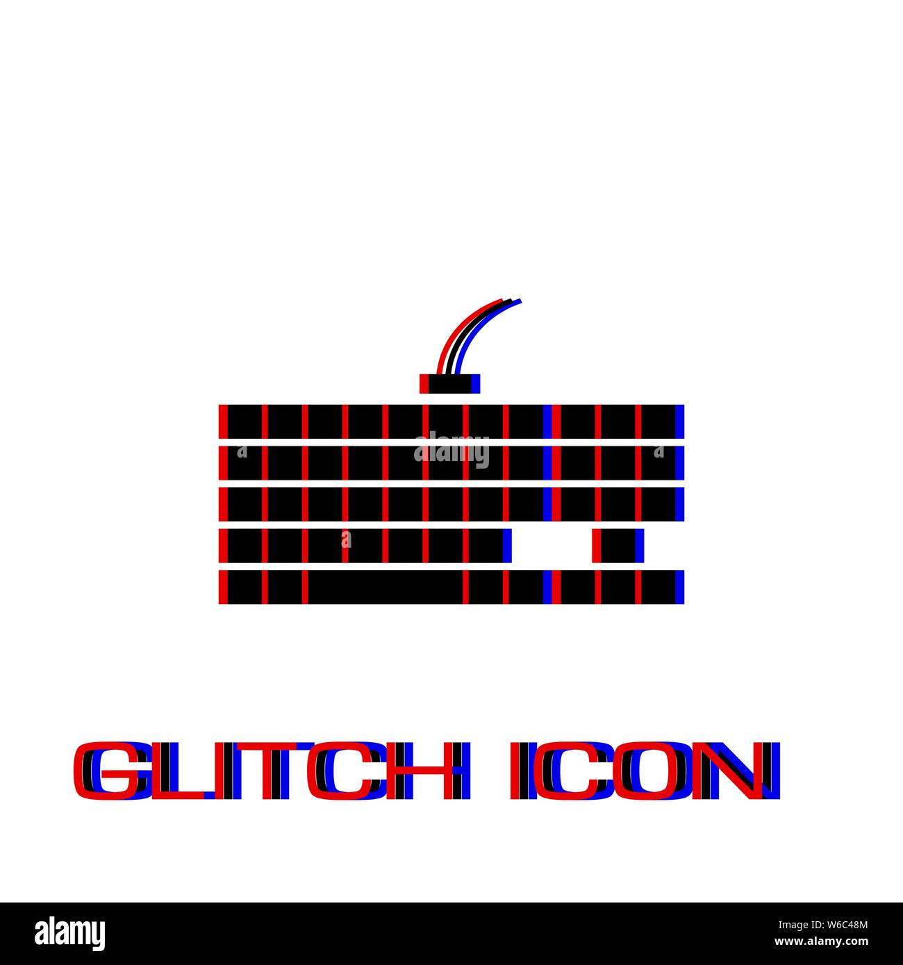 L'icône de clavier ordinateur ultraplat à plat. Pictogramme - Simple effet glitch. Symbole d'illustration vectorielle Illustration de Vecteur