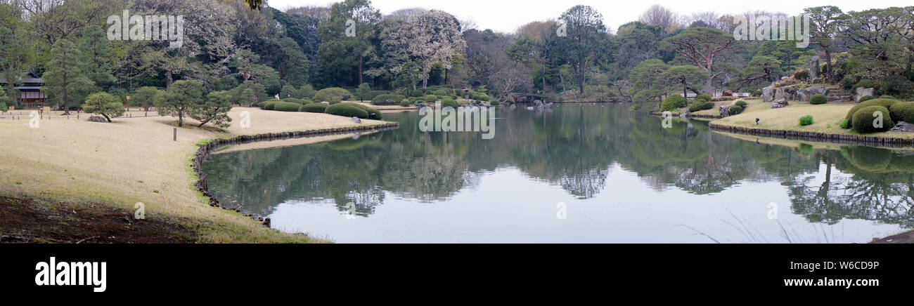 Traditionnel de Rikugi-en jardin japonais, Tokyo Banque D'Images