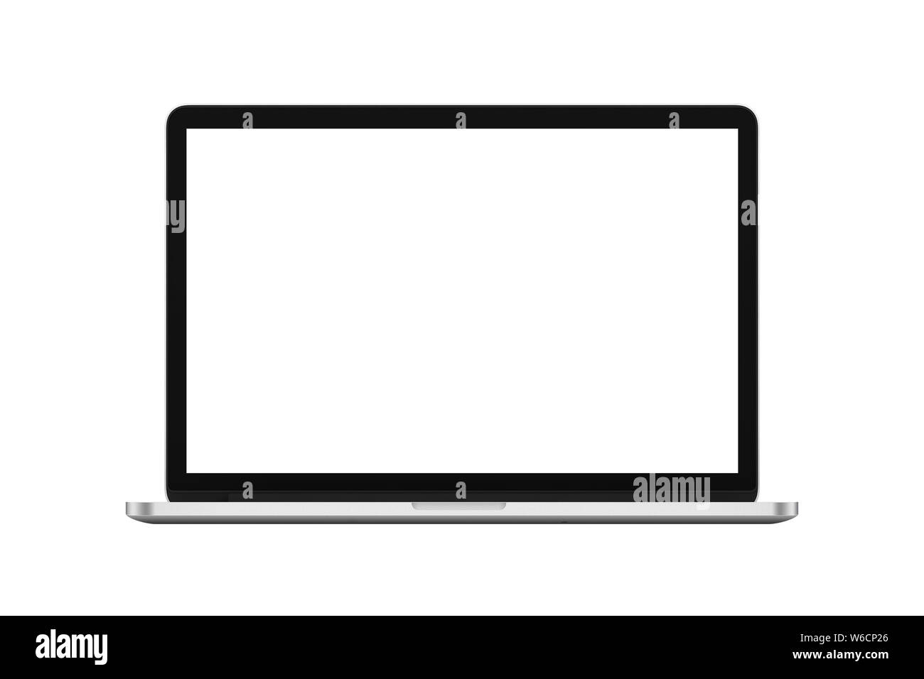 Ordinateur portable écran vide isolé sur fond blanc avec clipping path Banque D'Images