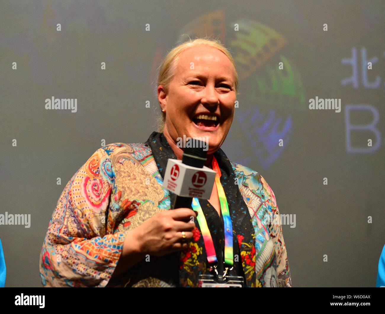 Producteur d'hollywood Christine Haebler assiste à un événement premiere pour son film 'cheval d'indien' au cours de la 8e Beijing International Film Festival à Beiji Banque D'Images