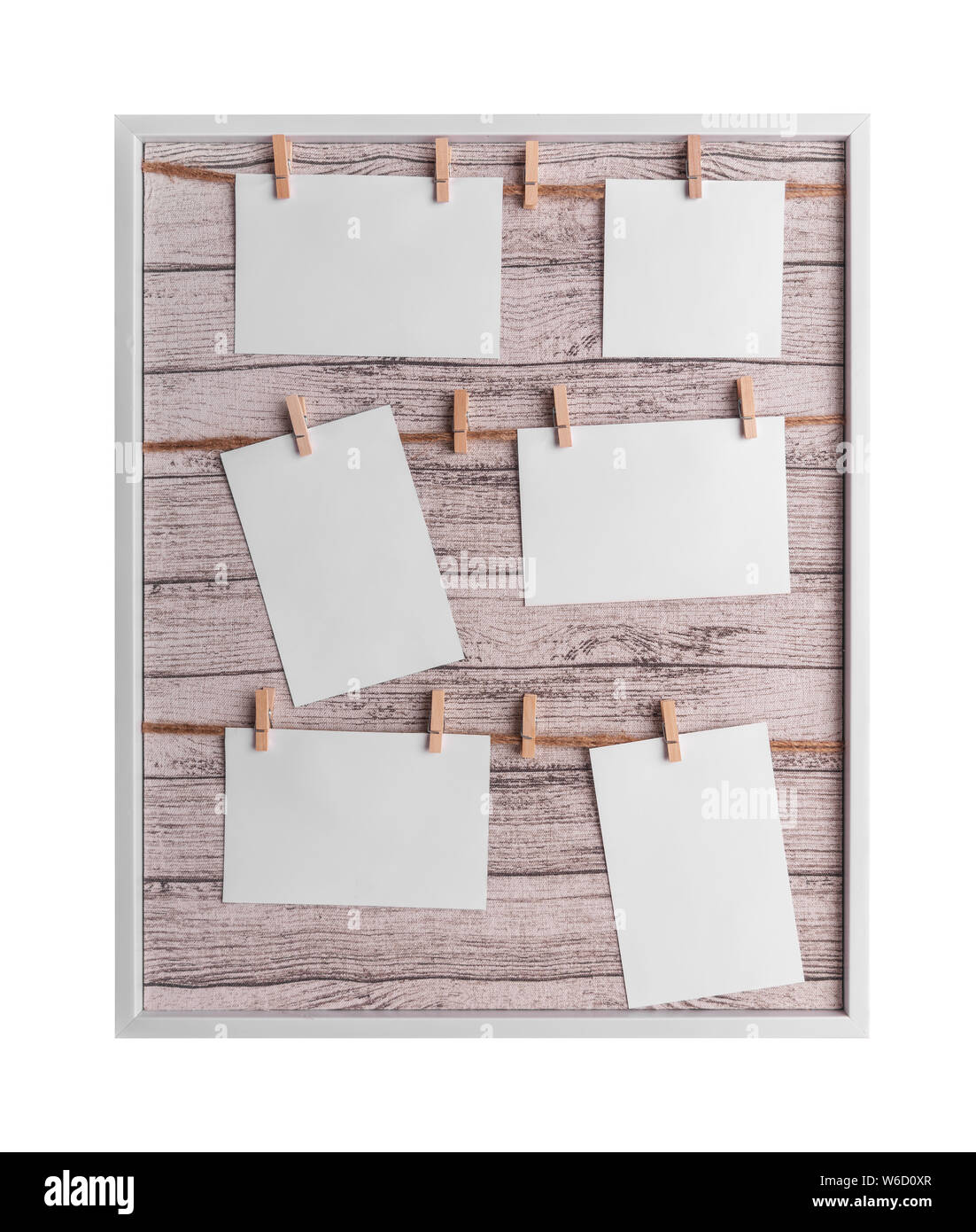 Cadre pour photos ou dessins et les feuilles de papier pour les images. Banque D'Images