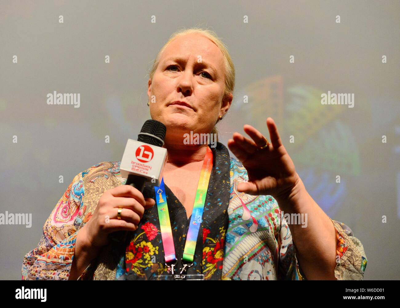 Producteur d'hollywood Christine Haebler assiste à un événement premiere pour son film 'cheval d'indien' au cours de la 8e Beijing International Film Festival à Beiji Banque D'Images