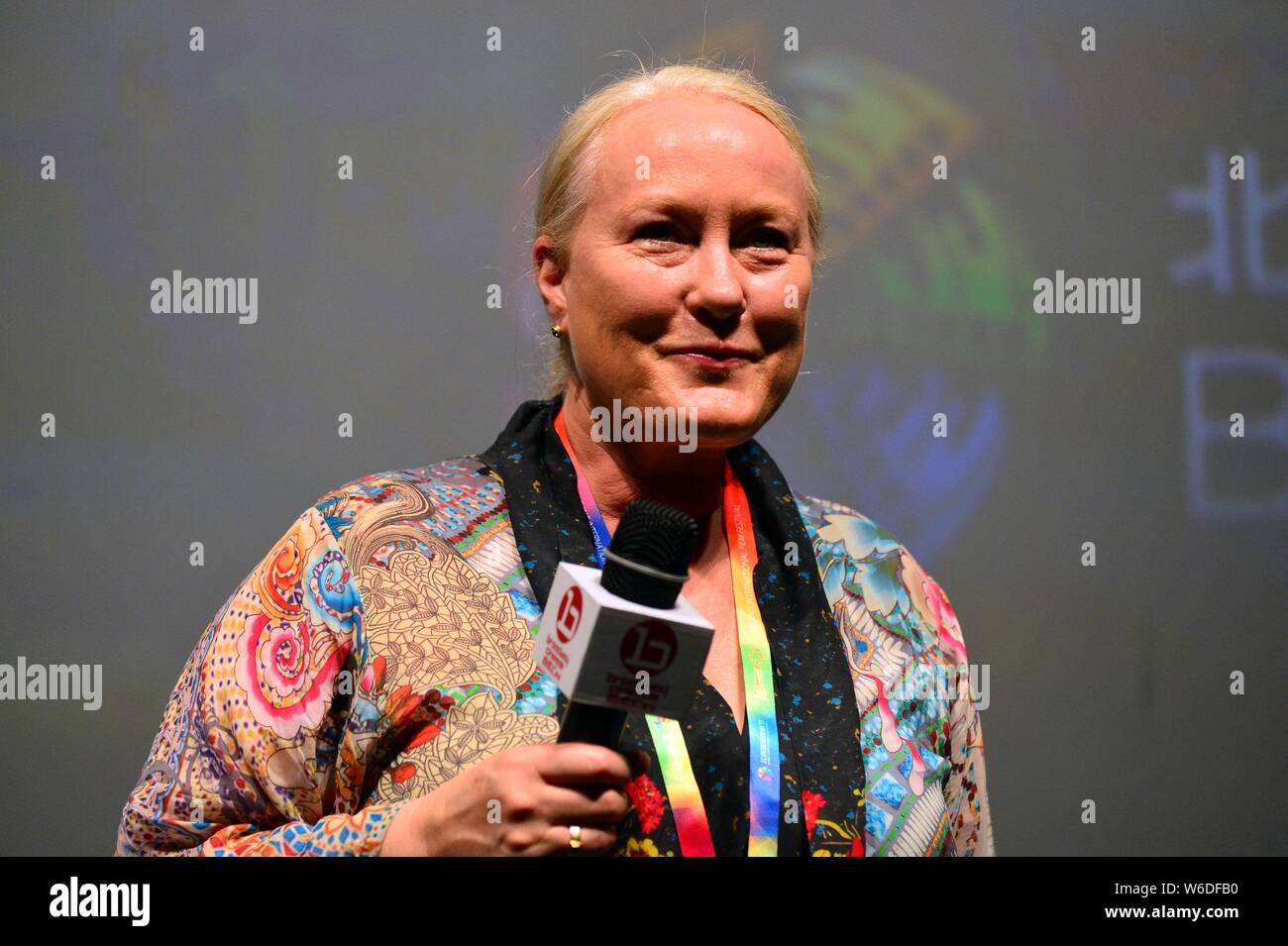 Producteur d'hollywood Christine Haebler assiste à un événement premiere pour son film 'cheval d'indien' au cours de la 8e Beijing International Film Festival à Beiji Banque D'Images