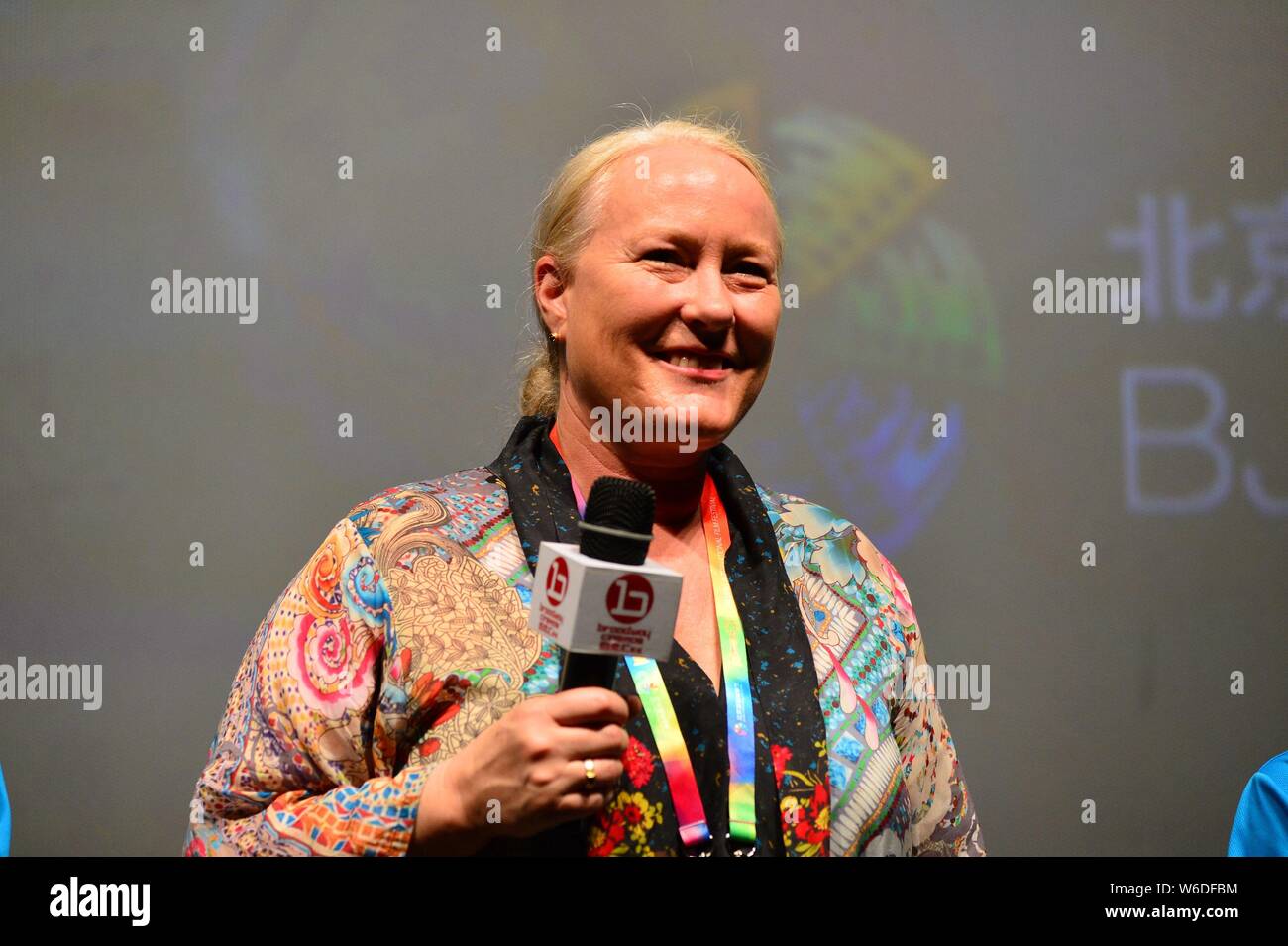 Producteur d'hollywood Christine Haebler assiste à un événement premiere pour son film 'cheval d'indien' au cours de la 8e Beijing International Film Festival à Beiji Banque D'Images