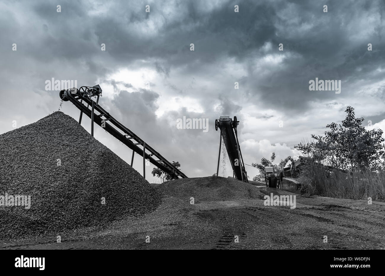L'extraction industrielle de la machine en pierre. Banque D'Images