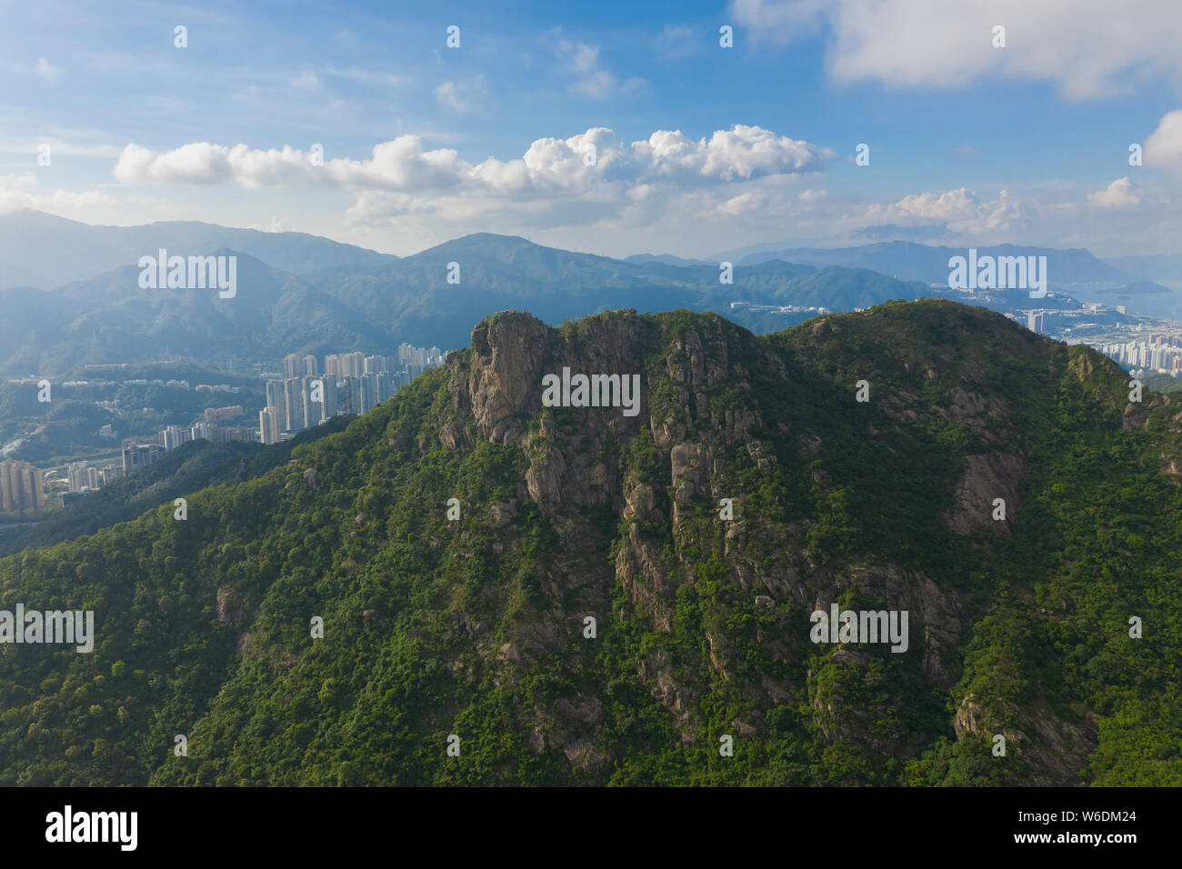 Vue aérienne de Lion Rock à Hong Kong Banque D'Images