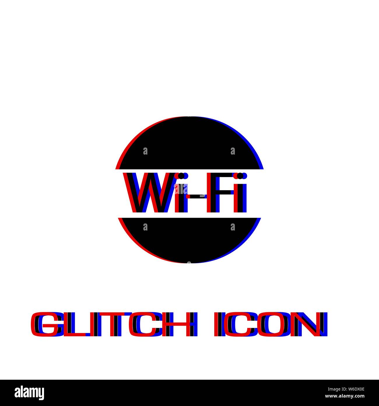 L'icône Wifi télévision. Pictogramme - Simple effet glitch. Symbole d'illustration vectorielle Illustration de Vecteur