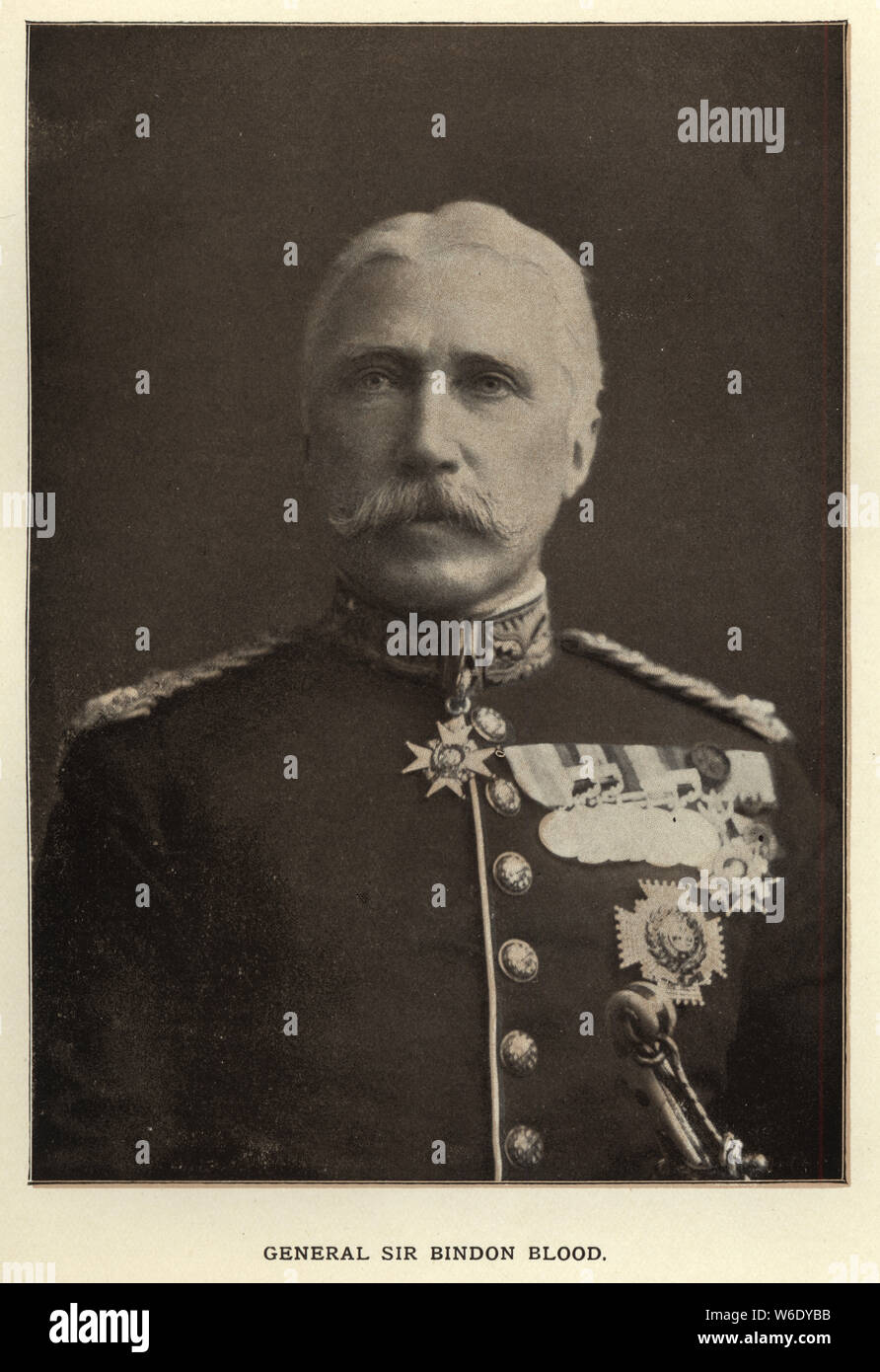 Vintage photo du Général Sir Bindon Blood un commandant de l'armée britannique qui a servi en Egypte, l'Afghanistan, l'Inde et l'Afrique australe. Banque D'Images