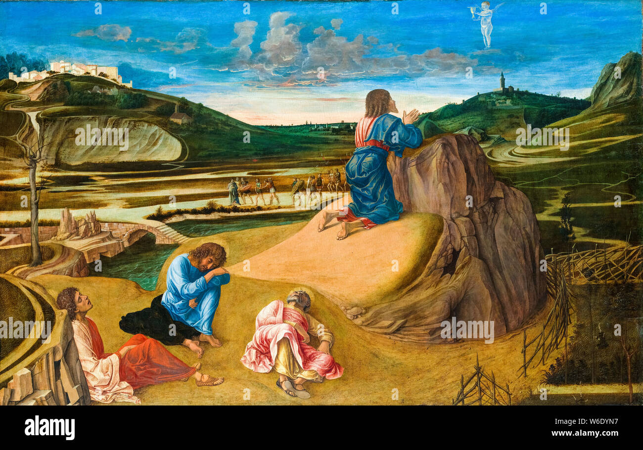 Giovanni Bellini, l'Agonie au Jardin de Gethsémani, peinture, vers 1465 Banque D'Images