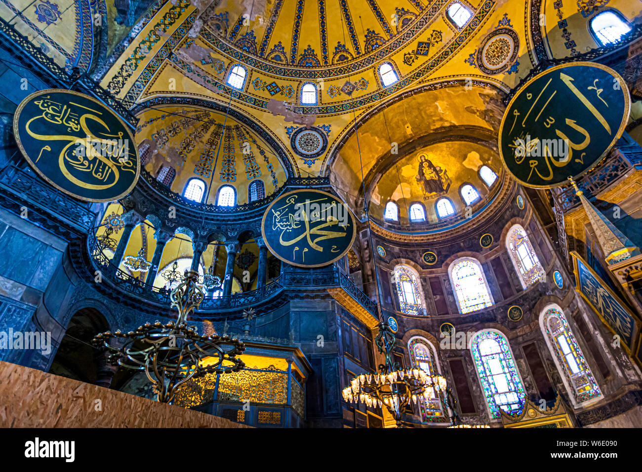 Intérieur de Hagia Sophia à Istanbul, Fatih, Turquie Banque D'Images