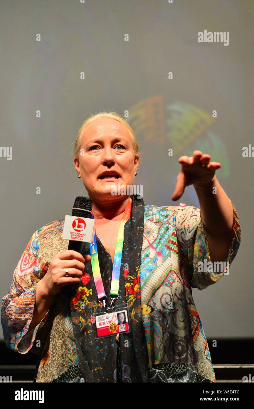 Producteur d'hollywood Christine Haebler assiste à un événement premiere pour son film 'cheval d'indien' au cours de la 8e Beijing International Film Festival à Beiji Banque D'Images