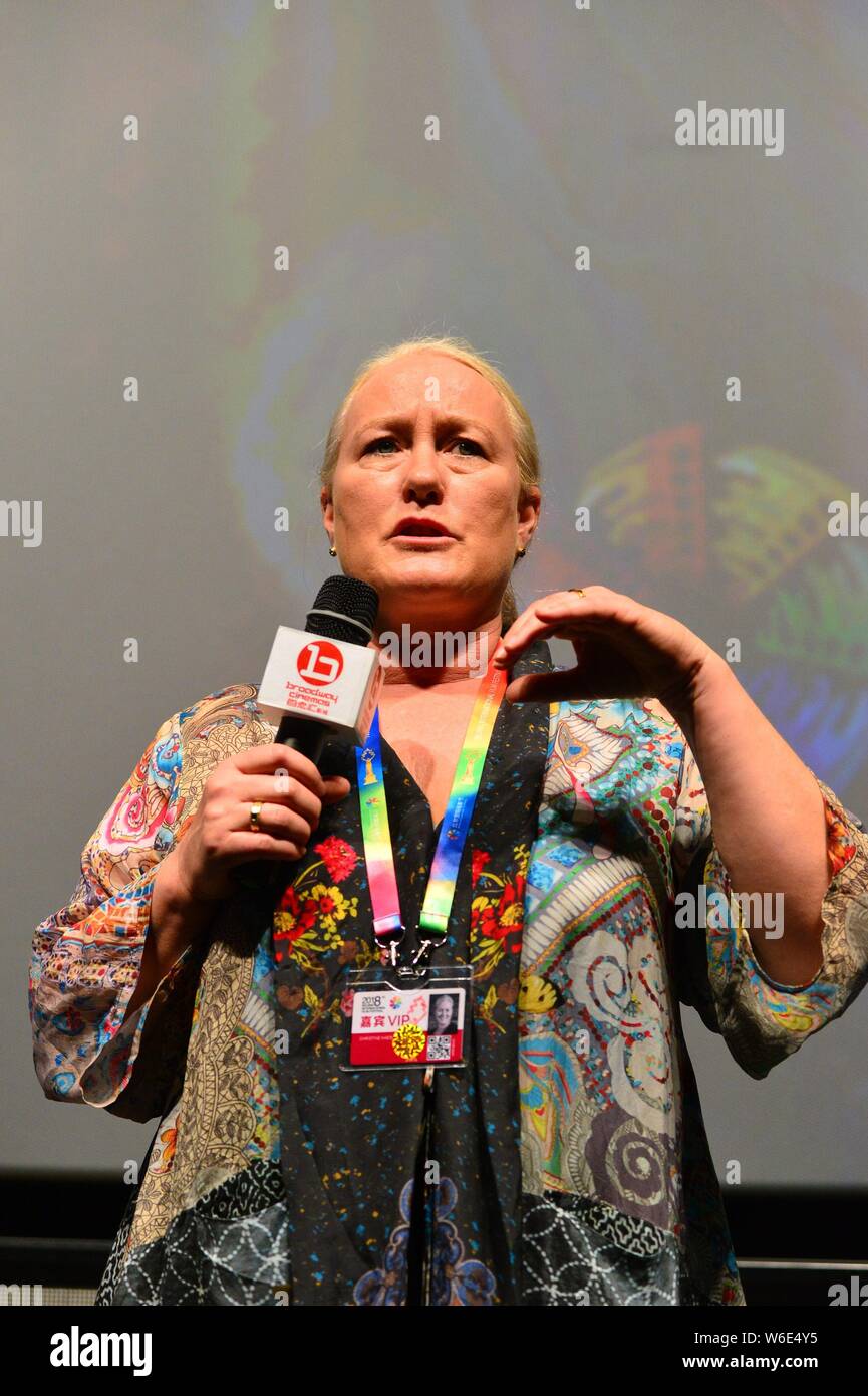 Producteur d'hollywood Christine Haebler assiste à un événement premiere pour son film 'cheval d'indien' au cours de la 8e Beijing International Film Festival à Beiji Banque D'Images