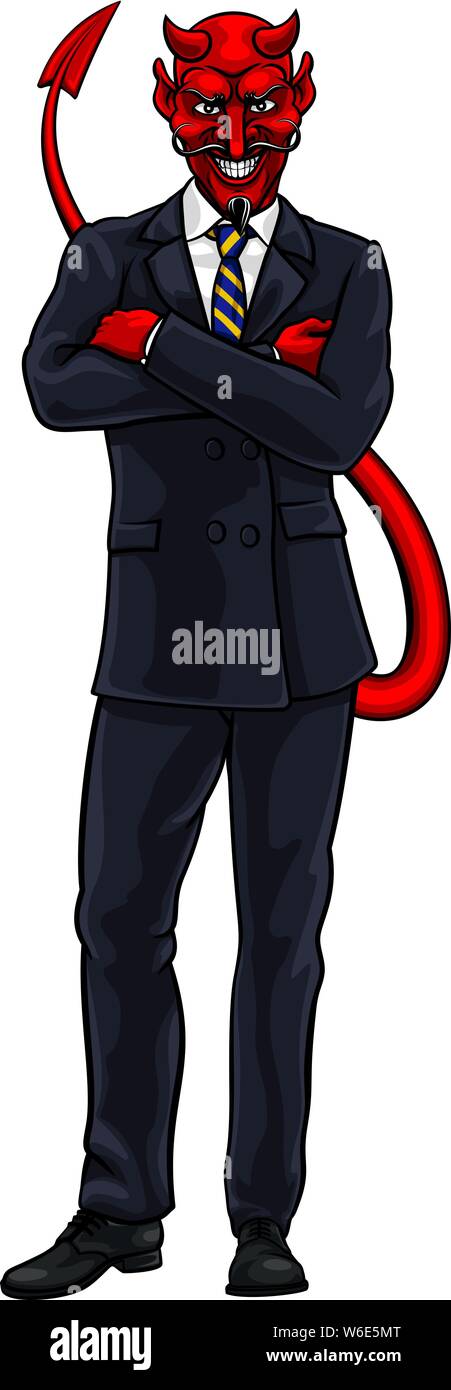 Evil Devil Man in suit Illustration de Vecteur