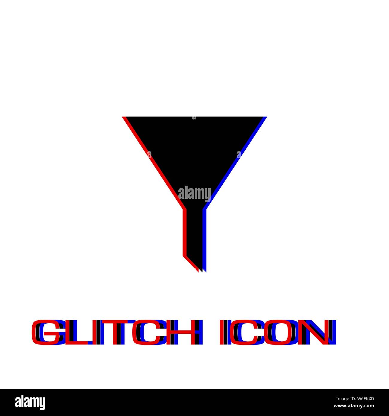 L'icône filtre Entonnoir à plat. Pictogramme - Simple effet glitch. Symbole d'illustration vectorielle Illustration de Vecteur